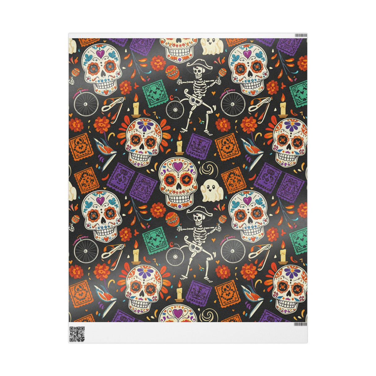 Day of the Dead Gift Wrap — Sugar Skull Halloween Wrapping Paper