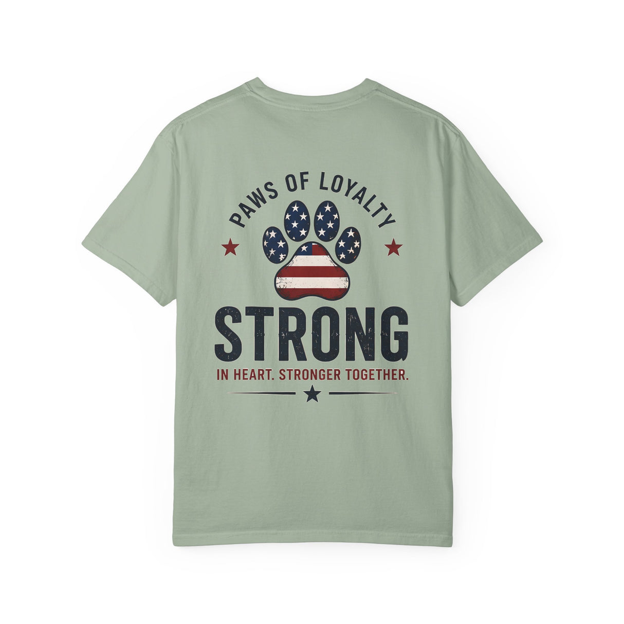 Paws of Loyalty American Flag Paw Print. Patriotic Strong