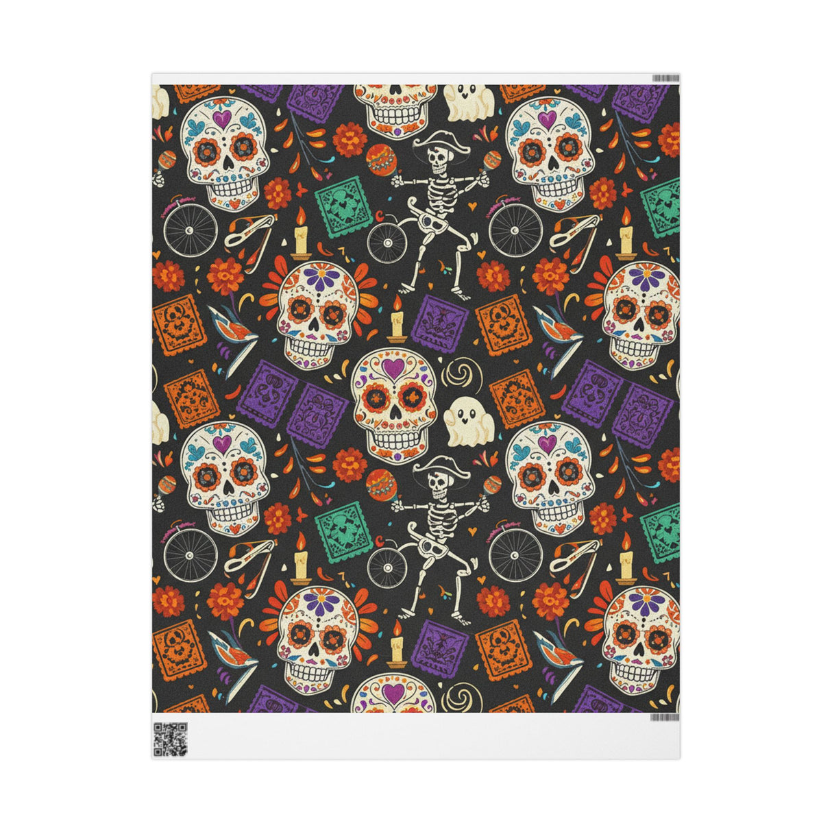 Day of the Dead Gift Wrap — Sugar Skull Halloween Wrapping Paper