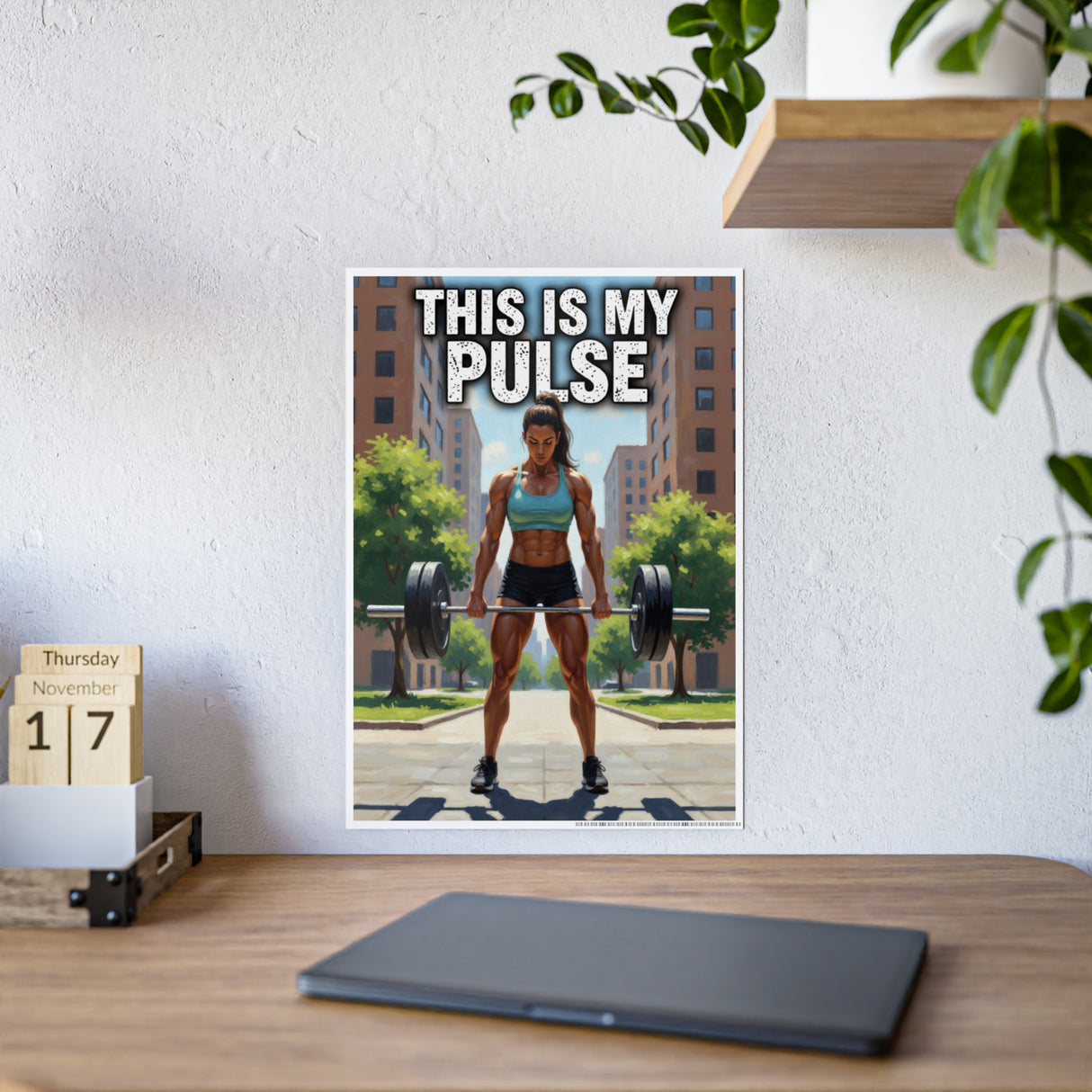 Motivational Fitness Poster — "This Is My Pulse" Deadlift Wall Art