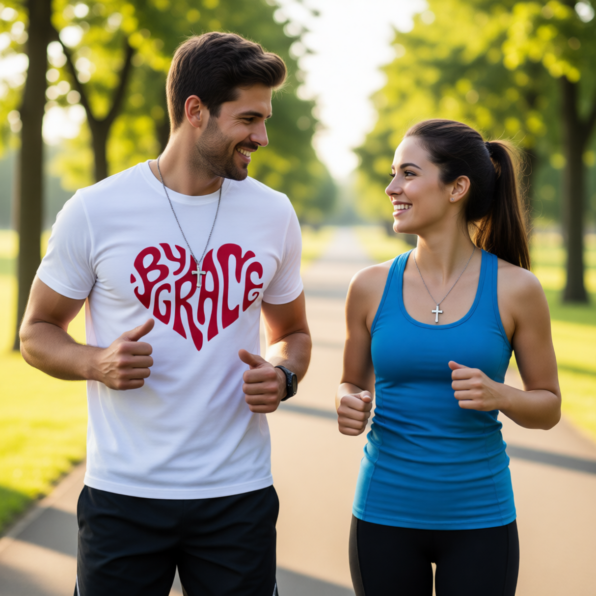 By Grace heart script T-Shirt | faith typography tee