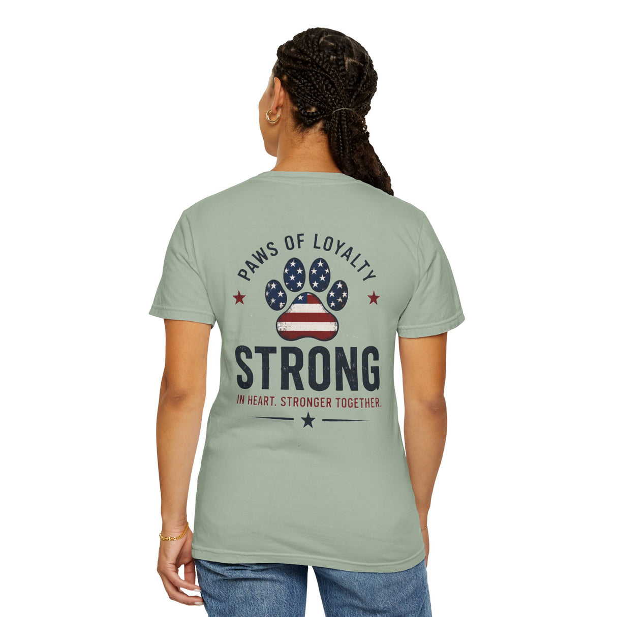 Paws of Loyalty American Flag Paw Print. Patriotic Strong