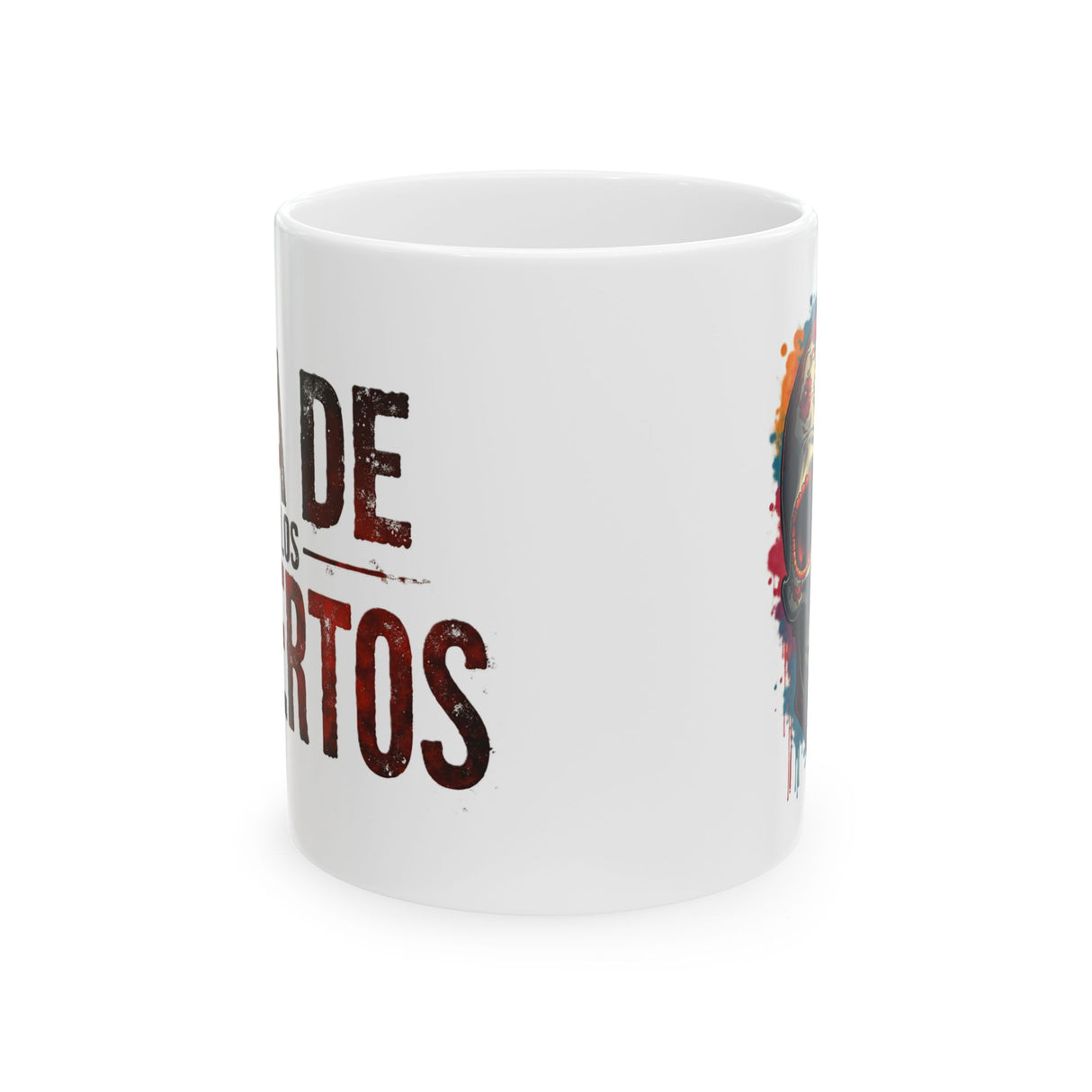 Day of the Dead Skull Ceramic Mug — Día de los Muertos Coffee Cup (11oz, 15oz)