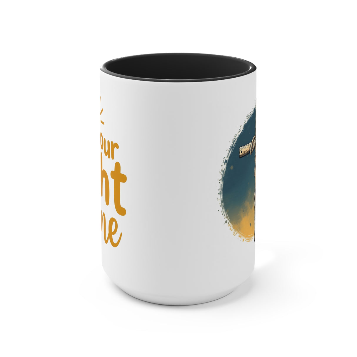 Beautiful Double message, Same Cup: Cross. Let Your Light Shine. Accent Mugs