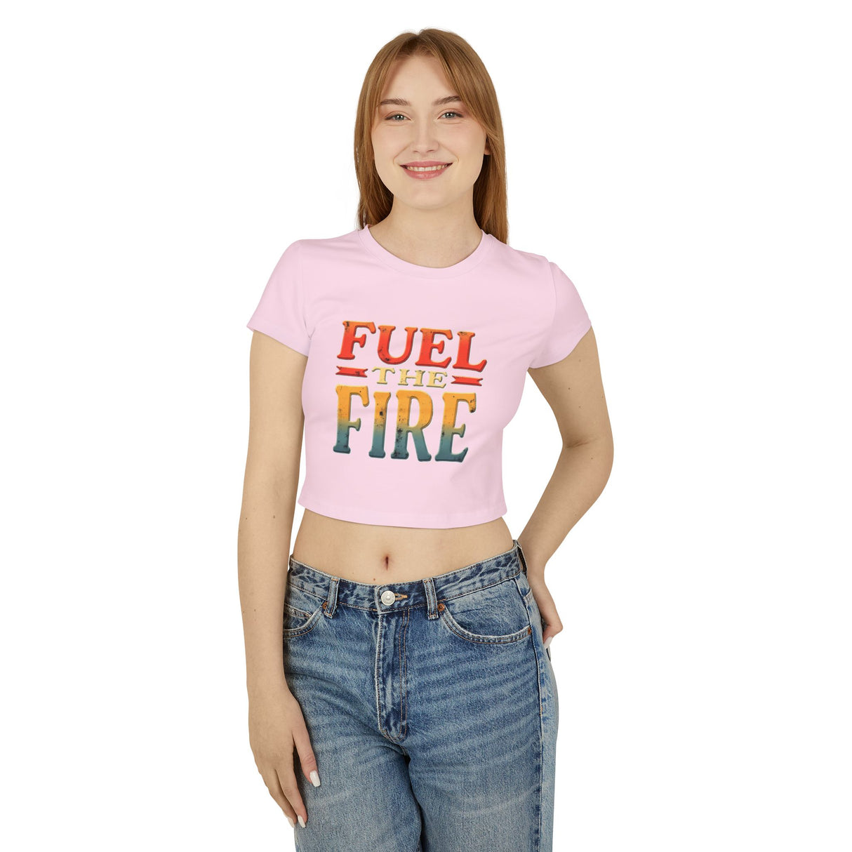 Fuel the Fire Women's Baby Tee - Inspirational Vintage Graphic Crop Top
