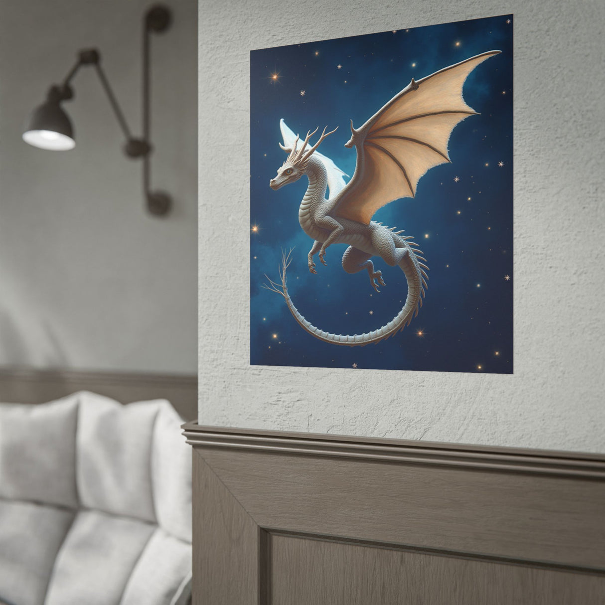 Fantasy Dragon Poster – Starry Night Rolled Art Print
