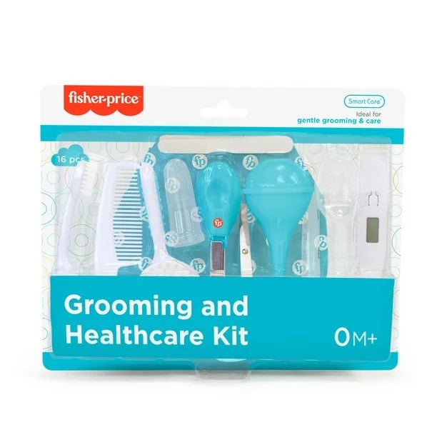 Fisher-Price Baby Grooming and Medical Kit for Newborns, 16 Pieces, 0+ Months. Registry, Travel, Gift, Donation