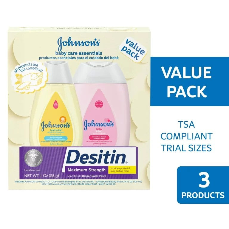 Baby Care Essentials Gift Set, Travel-Size, 3 items. Donations, NGOs, Emergency Relief, Shelters and more