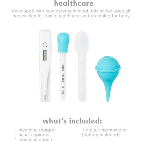 Fisher-Price Baby Grooming and Medical Kit for Newborns, 16 Pieces, 0+ Months. Registry, Travel, Gift, Donation