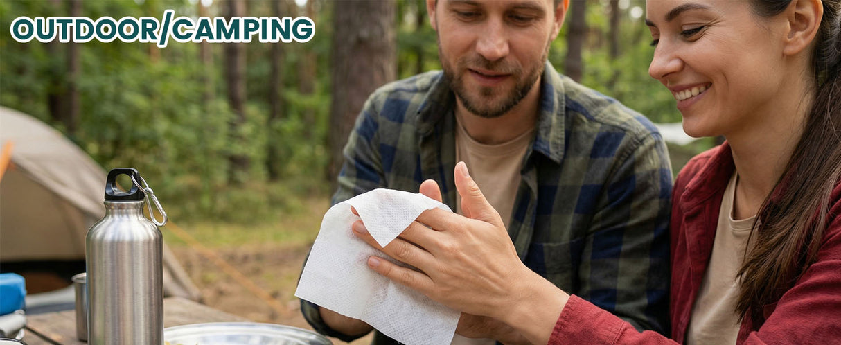 Get Clean Anywhere. Cotton Compressed Towels! 120 or 580-piece packs. Just add water to expand. Durable, disposable towels. Road trips, camping, deployments, or charitable donations!