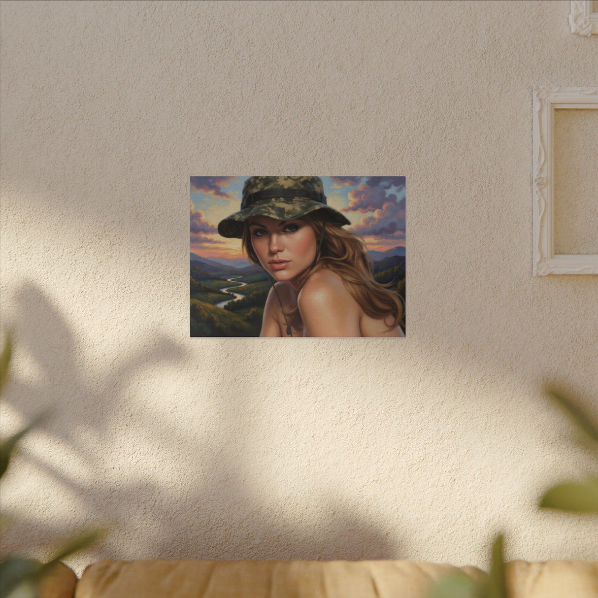 Camouflage Hat. Matte Canvas, Stretched, 0.75" (Multi-Size)