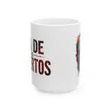 Day of the Dead Skull Ceramic Mug — Día de los Muertos Coffee Cup (11oz, 15oz)