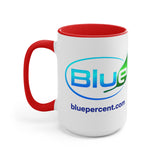 Accent Mug — 'BluePercent' Logo Coffee Cup with 'We Are the Percent Under Blue' Graphic