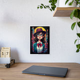 Z Detective Gloss Poster — Retro Neon Girl Portrait Art Print