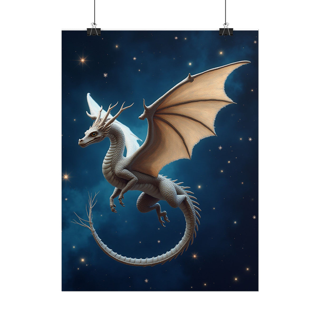 Fantasy Dragon Poster – Starry Night Rolled Art Print