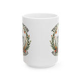 Inspirational Ceramic Mug — "Trust the Process, Believe in Yourself" Floral Coffee Cup (15oz)