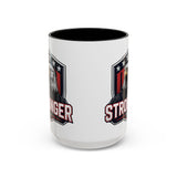 Stronger Eagle Accent Coffee Mug — Patriotic American Flag Beverage Mug (15oz)