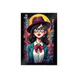 Z Detective Gloss Poster — Retro Neon Girl Portrait Art Print