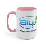 Accent Mug — 'BluePercent' Logo Coffee Cup with 'We Are the Percent Under Blue' Graphic
