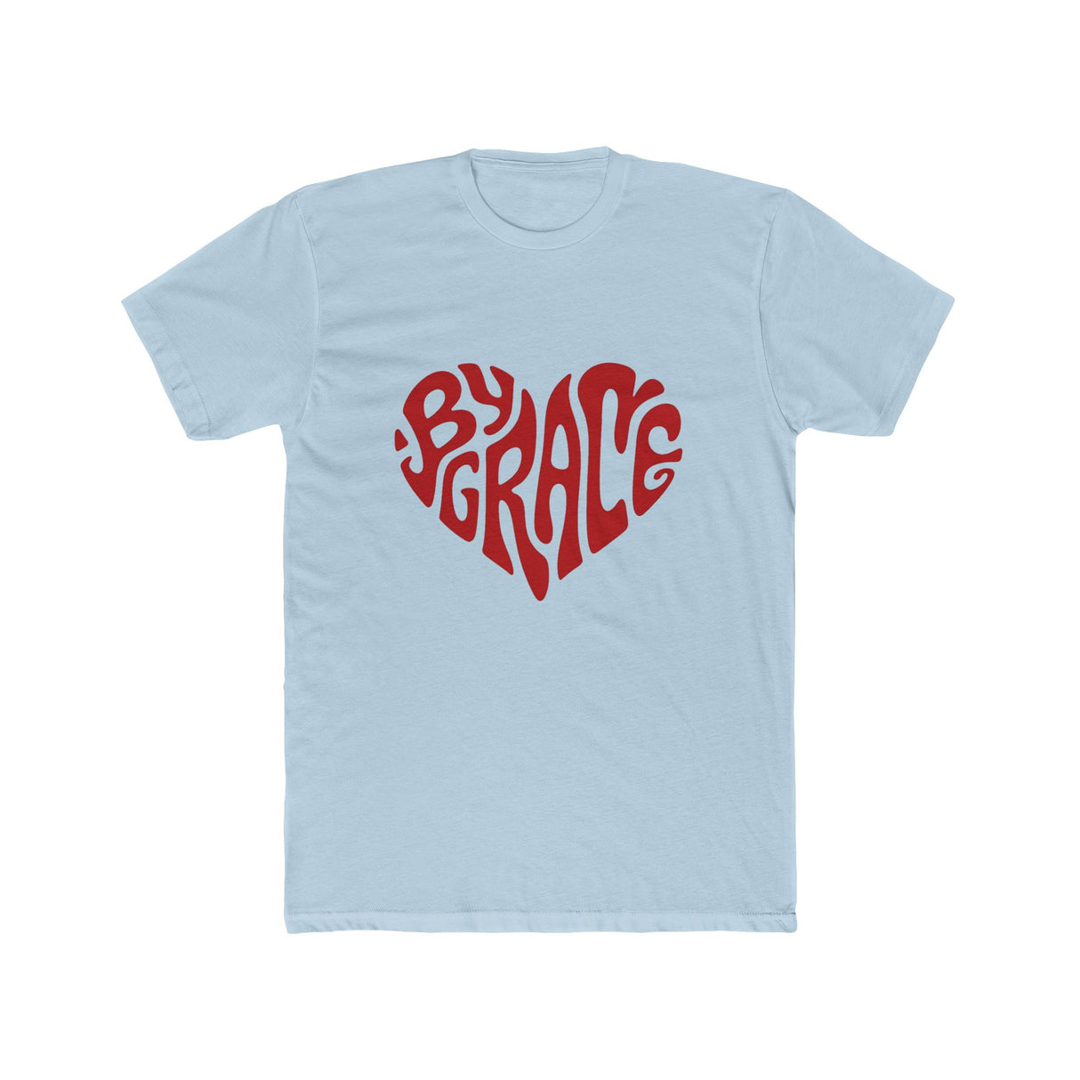 By Grace heart script T-Shirt | faith typography tee