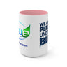 Accent Mug — 'BluePercent' Logo Coffee Cup with 'We Are the Percent Under Blue' Graphic