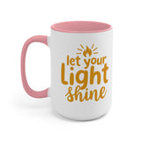 Let Your Light Shine Accent Mug — Inspirational Religious Coffee Cup