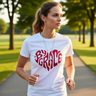 By Grace heart script T-Shirt | faith typography tee
