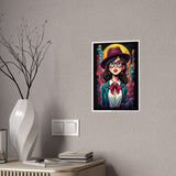 Z Detective Gloss Poster — Retro Neon Girl Portrait Art Print