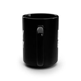 Defy Gravity 15oz Black Ceramic Mug — Bold White Text Coffee Cup