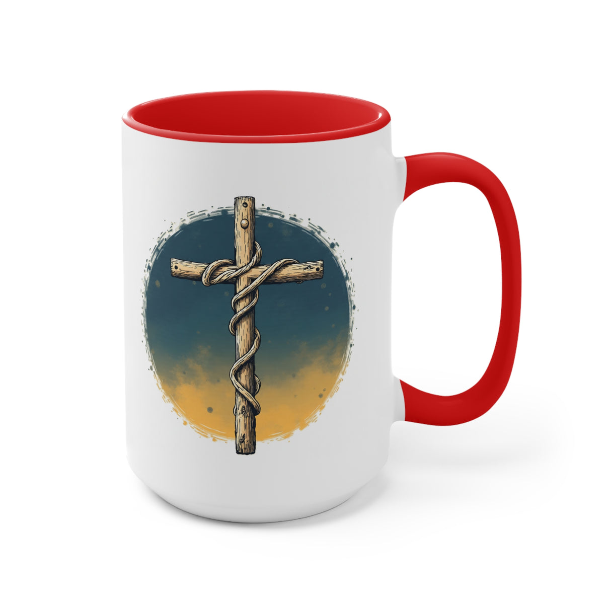 Beautiful Double message, Same Cup: Cross. Let Your Light Shine. Accent Mugs