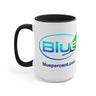 Accent Mug — 'BluePercent' Logo Coffee Cup with 'We Are the Percent Under Blue' Graphic