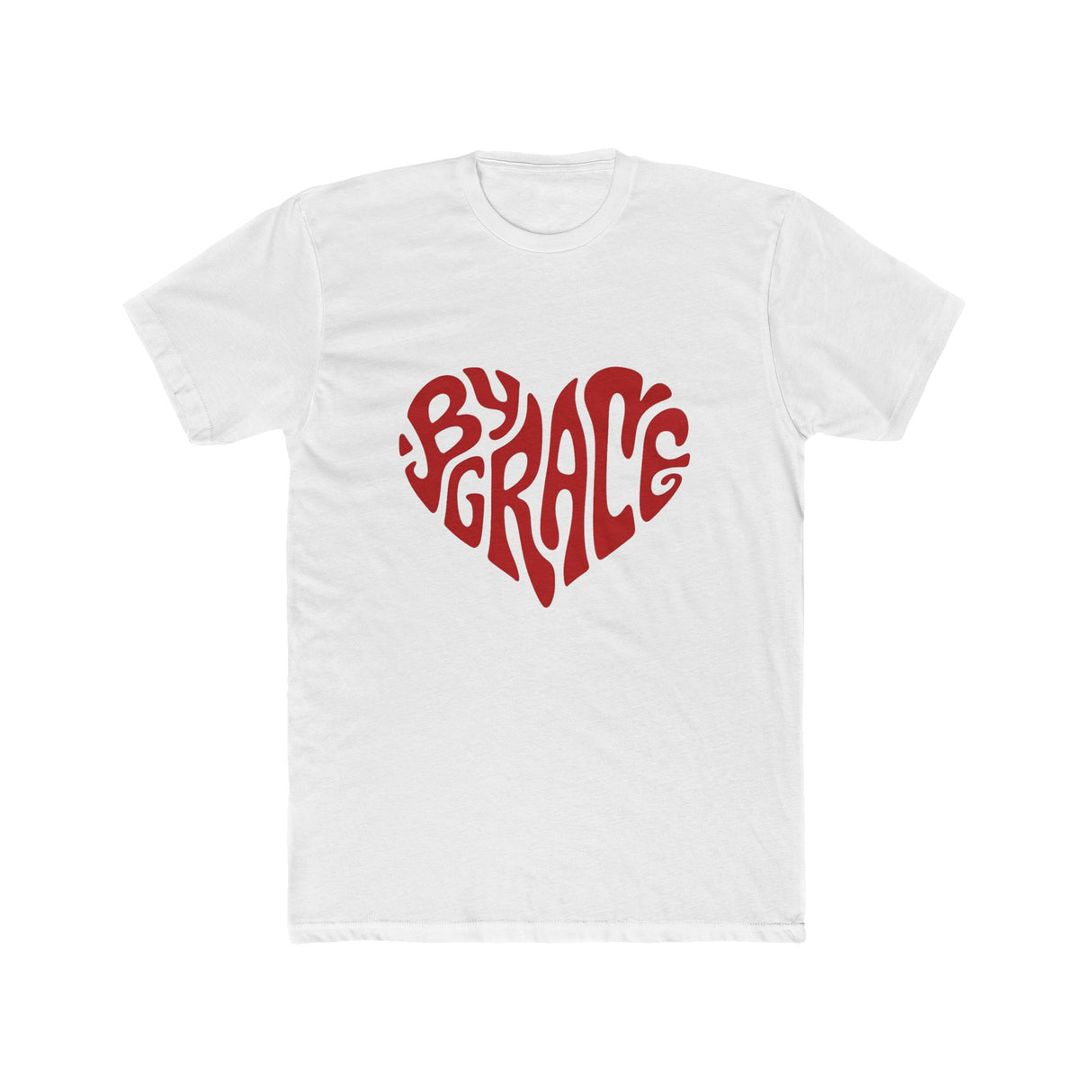 By Grace heart script T-Shirt | faith typography tee