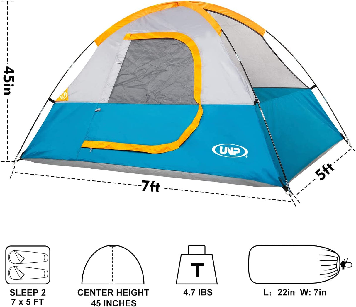 Camping Tent 2 Person, Waterproof Windproof Tent with Rainfly Easy Set Up-Portable Dome Tents for Camping