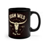 Roam Wild. Stay True. Black Coffee Mug, 11oz