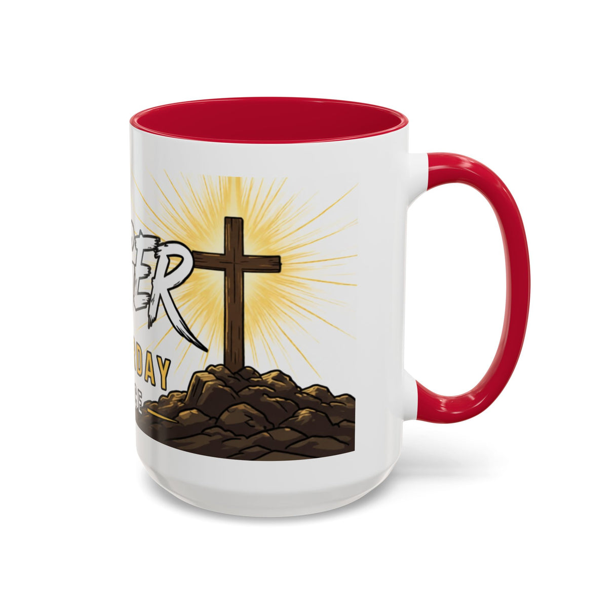 Inspirational Christian Coffee Mug — "Stronger Than Yesterday" Cross Design (11oz/15oz)