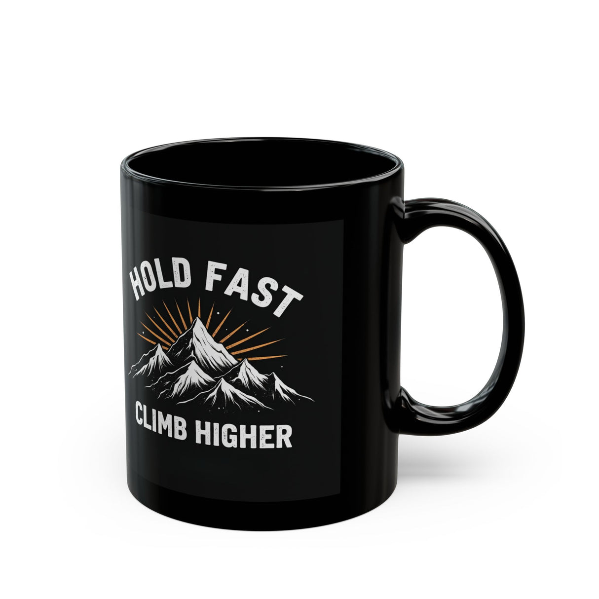 Hold Fast Climb Higher. Black Mug (11oz)
