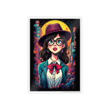 Z Detective Gloss Poster — Retro Neon Girl Portrait Art Print