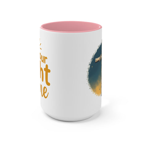 Beautiful Double message, Same Cup: Cross. Let Your Light Shine. Accent Mugs