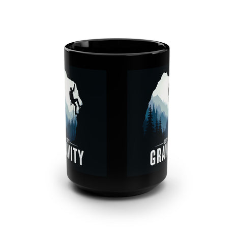 Defy Gravity Climbing Mug — 15oz Black Coffee Cup