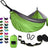 Camping Hammock - Portable Hammock Single Hammock Camping Accessories Gear for Outdoor Indoor Adult Kids, USA Based Brand (Light Blue & Grey)