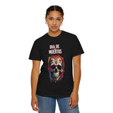 Día de Muertos Skull T-Shirt — Colorful Sugar Skull Day of the Dead Tee Print Front and Back