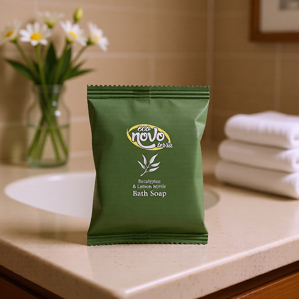 Soap Bar. Calming scent of essential oils, 1.41 oz. Wrapped Glycerin hotel, motel, rentals. 10 x Pack.