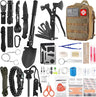 142Pcs Professional Survival Gear and Equipment with Molle Pouch. Camping Outdoor Adventure
